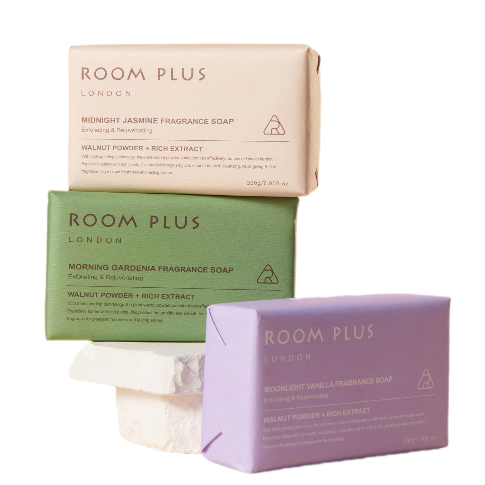 ROOMPLUS Fragrance Bar Soap, Big Brick of Bath Soap, Made with Organic Oils, Moisturizing Clean, Floral Scent, Walnut Po