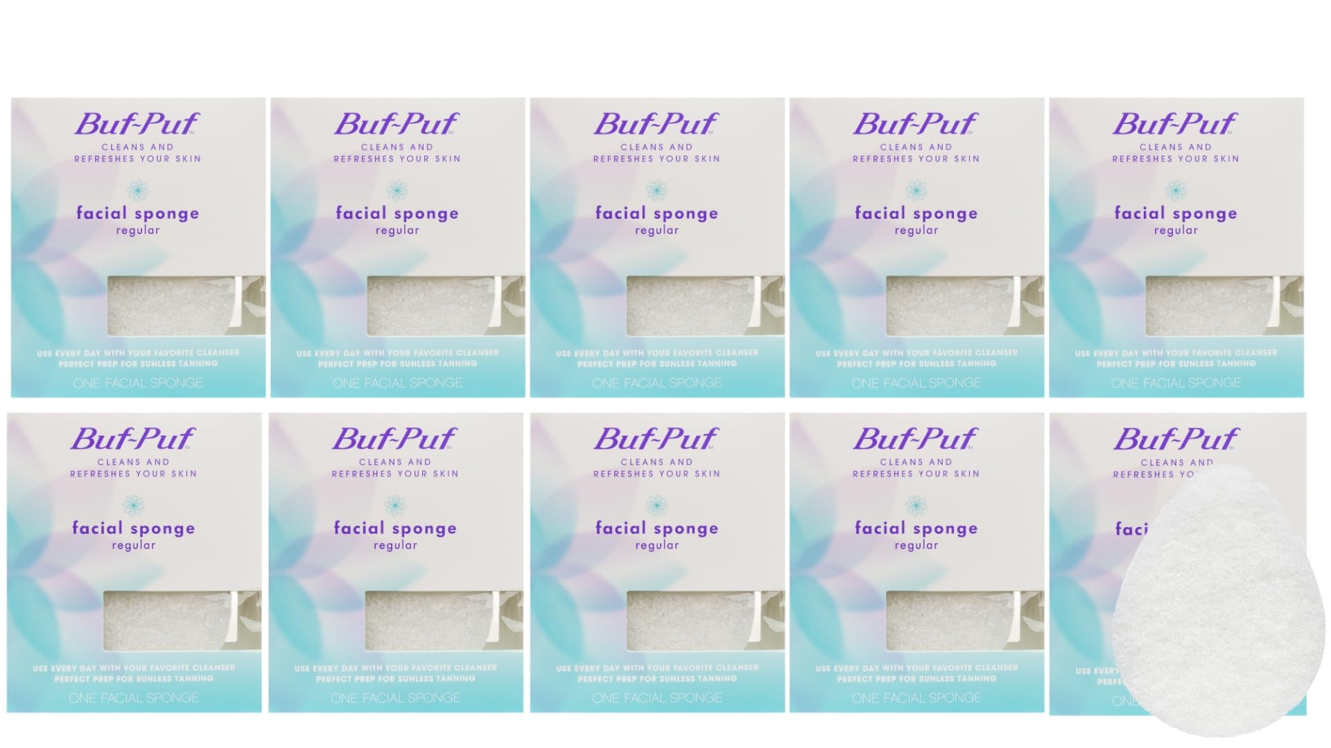 Buf-Puf Dermatologist Developed Facial Sponge - Reusable, Exfoliating, Removes Deep Down Dirt & Makeup That Causes Break