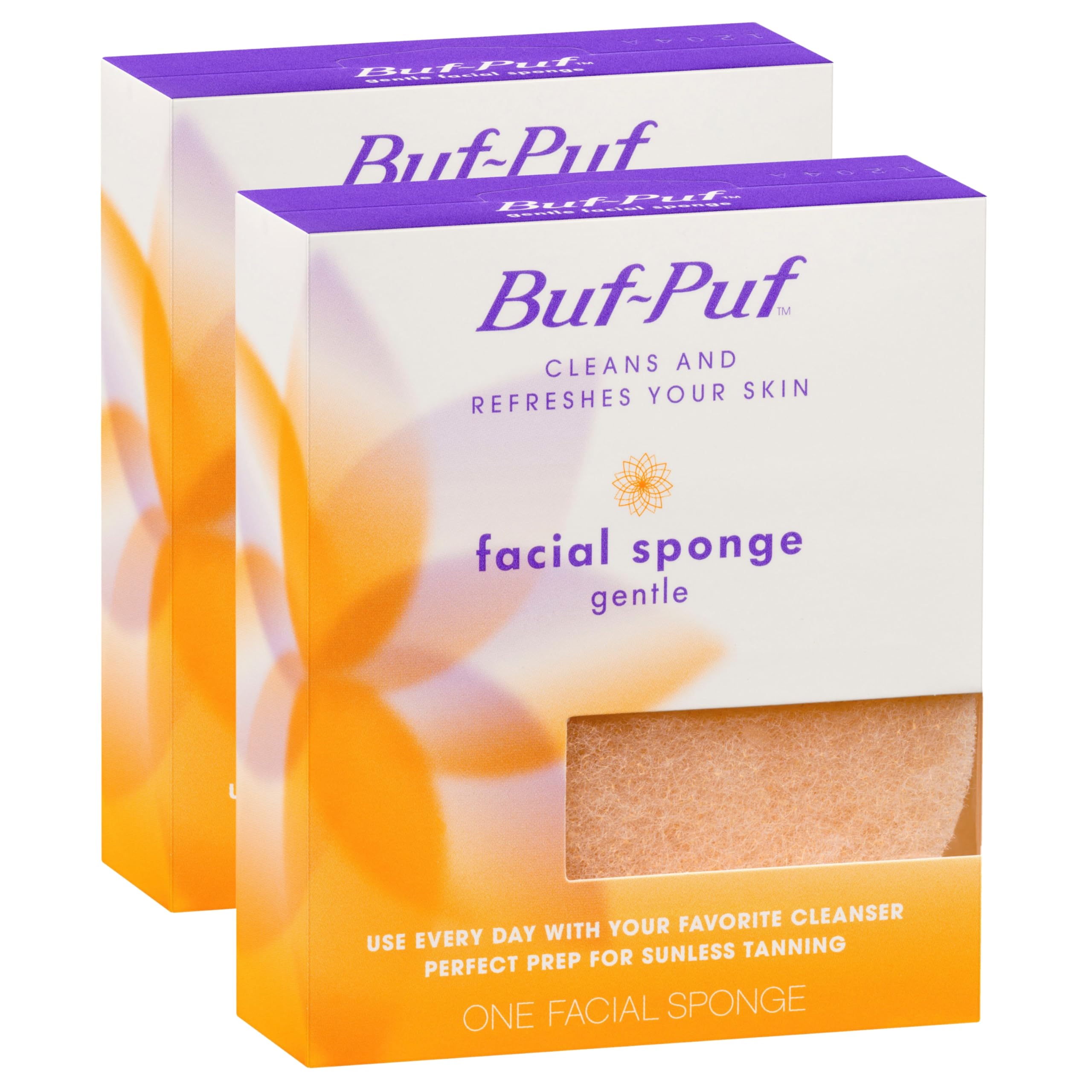 Buf-Puf Gentle Dermatologist Developed Facial Exfoliating Sponge Removes Deep Dirt & Makeup for Clear Skin, Reusable, 2